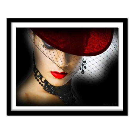 Алмазная мозаика девушка в шляпе