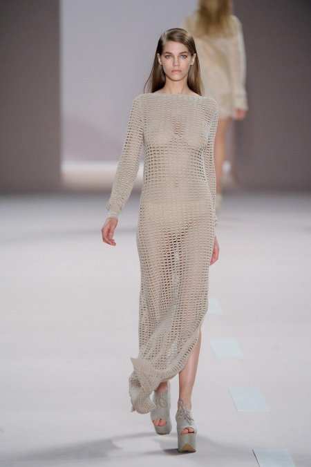 Вязаное платье прозрачное