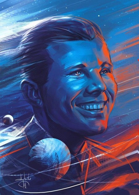 Юрий гагарин арт полигональ