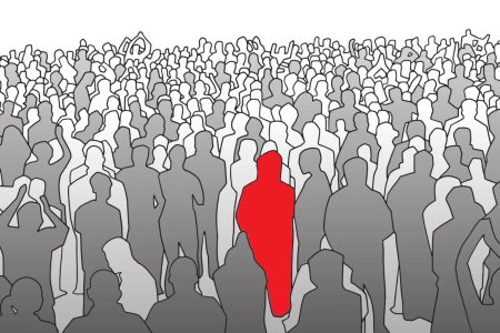 Силуэт толпы людей