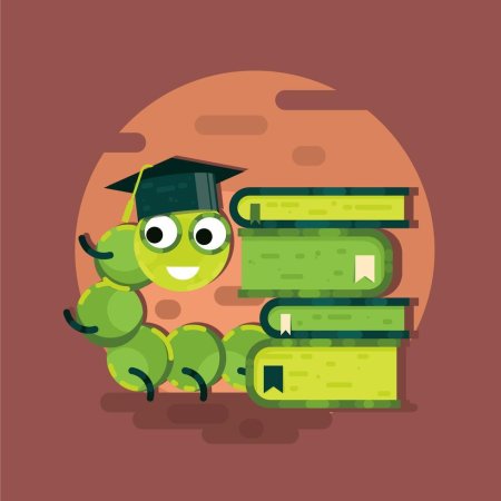 Книжный червь вектор