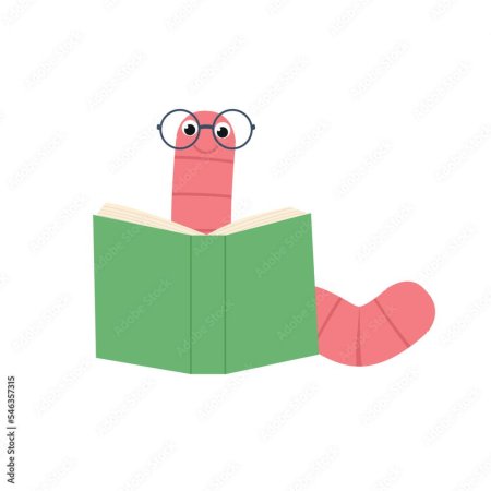 Милый книжный червячок