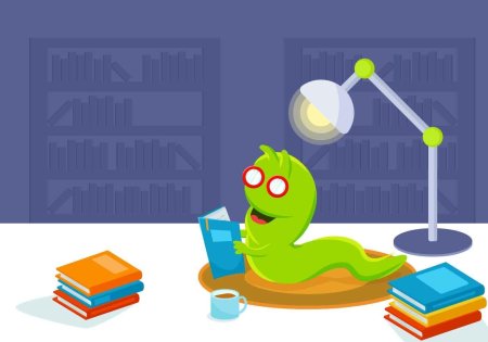 Книжный червь вектор