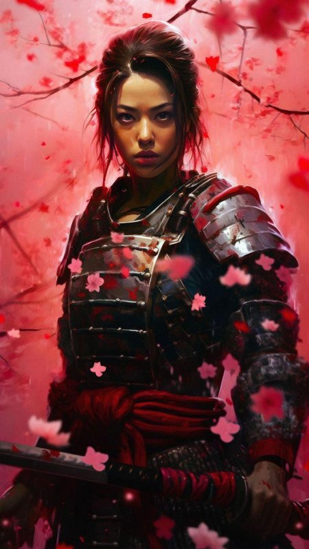 Девушка самурай арт