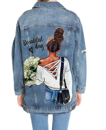 Джинсовая куртка с рисунками