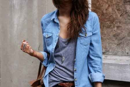 Джинсовая рубашка женская