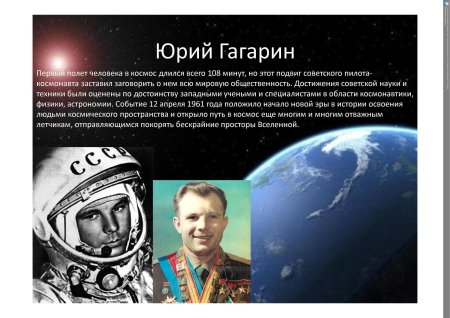 Герои космоса гагарин