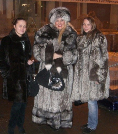 Fur coat silver fox