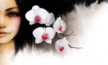 Девушка с орхидеей