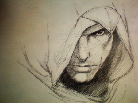 Человек в капюшоне рисунок