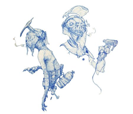 Концепт арт ручкой персонажи