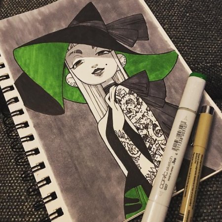 Рисунки маркерами в скетчбуке