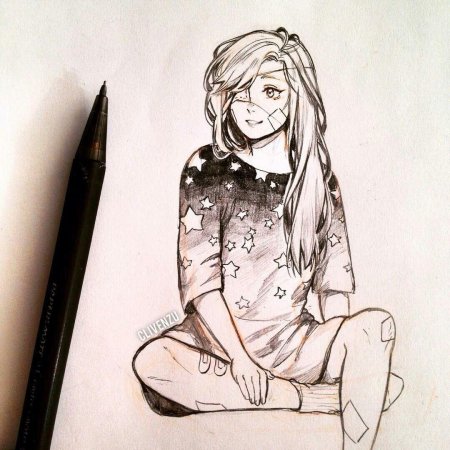Девушка скетч