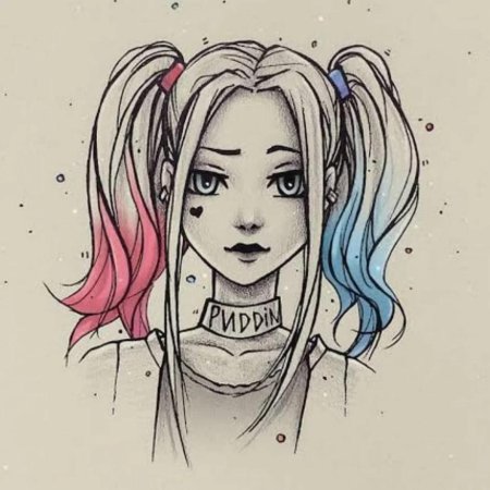 Харли квинн для срисовки