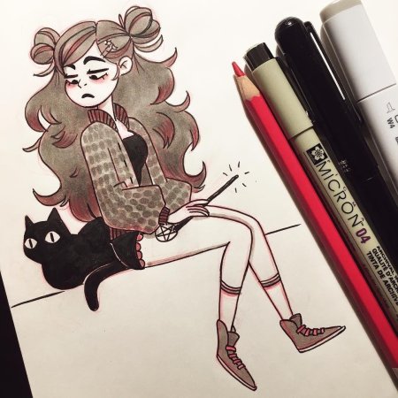 Рисунки для скетчбука девушки
