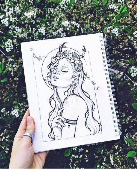 Рисунок в скетчбук