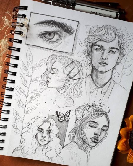 Стили рисования людей в скетчбуке