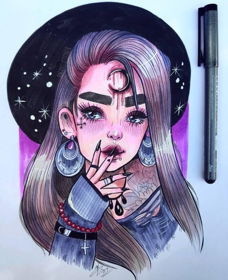 Рисунки для скетчбука девушки