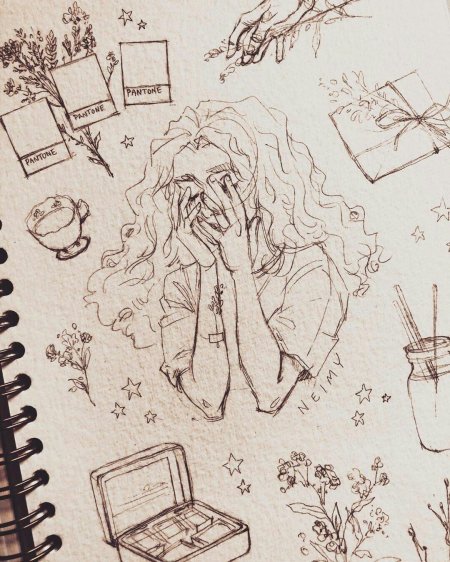 Эстетичные рисунки для скетчбука