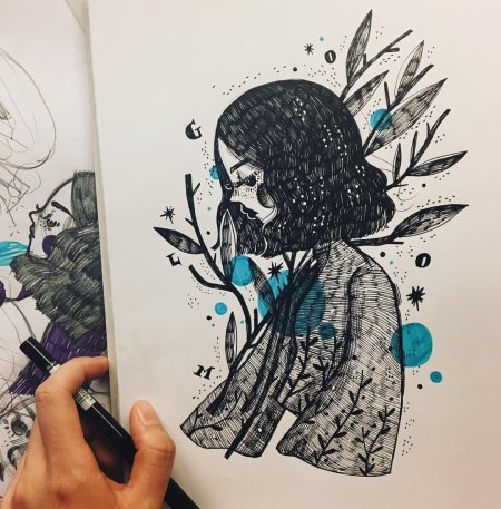 Идеи для рисунков черной ручкой