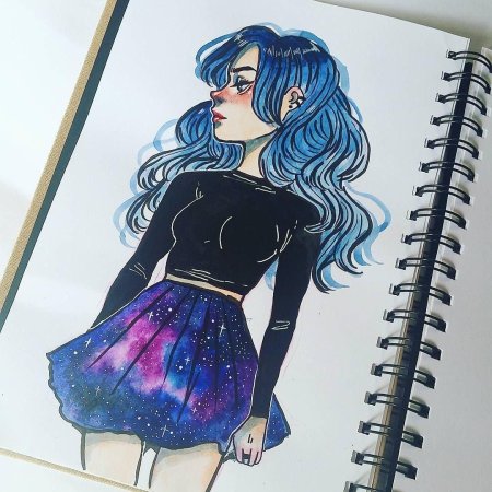 Рисунки для скетчбука девушки