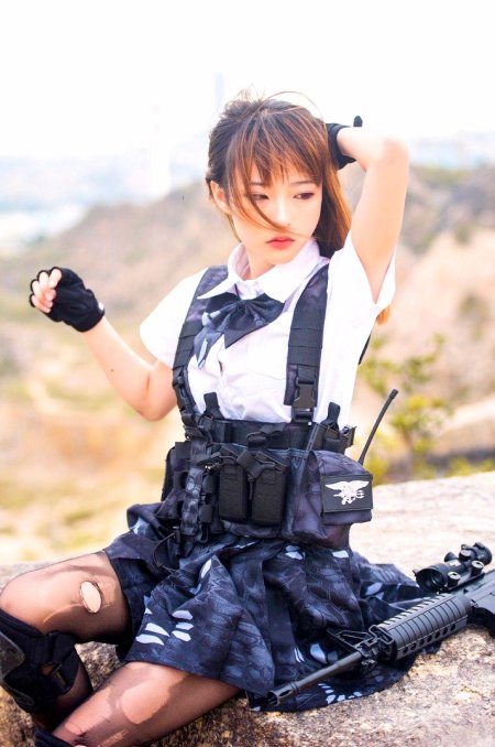 Девушка солдат косплей