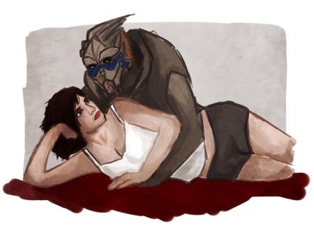 Гаррус и шепард арт