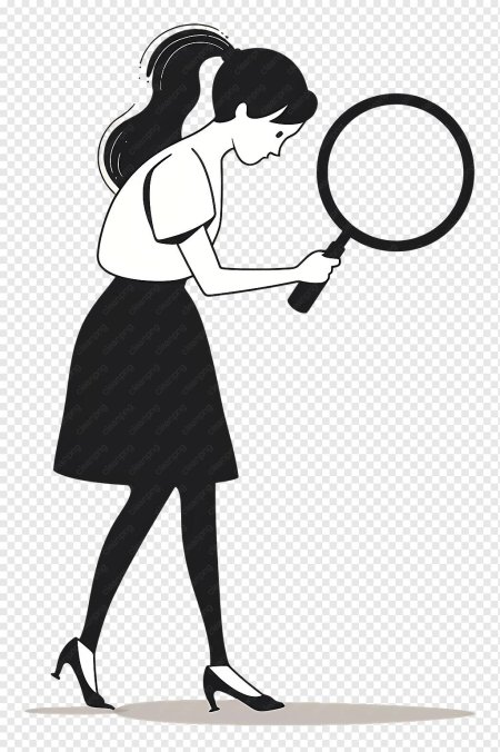 Девушка с лупой рисунок