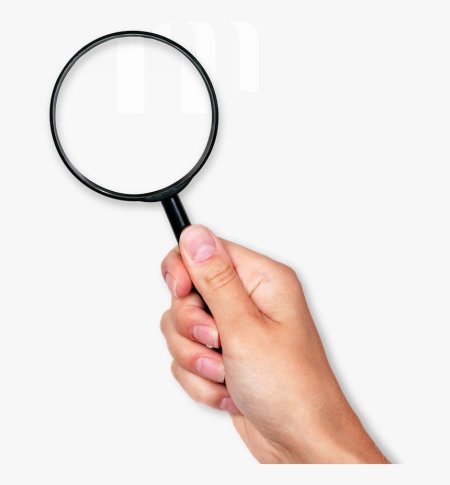 Лупа на белом фоне