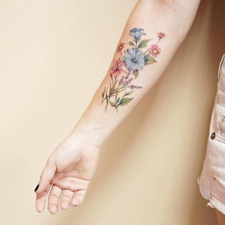 Полевые цветы тату