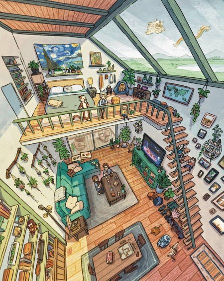 Дом внутри рисунок