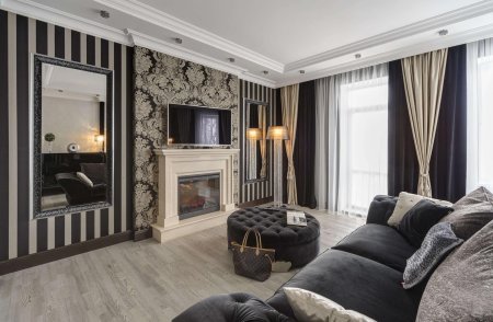 Интерьер гостиной арт деко