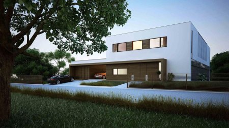 Проект дома с плоской крышей в современном стиле