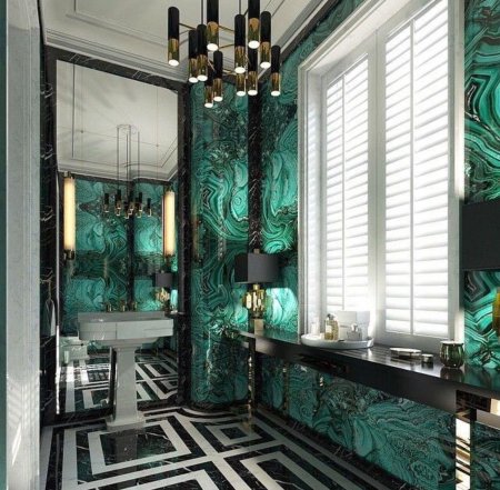 Малахитовый цвет в интерьере