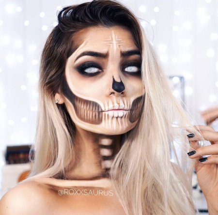 Макияж черепа на хэллоуин