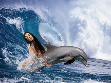 Девушка с дельфином