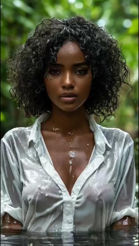 Девушка в мокрой одежде