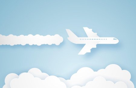 Самолет в небе вектор