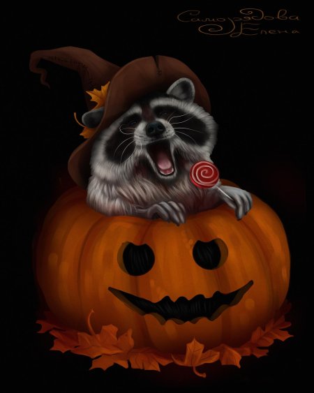 Енот хэллоуин