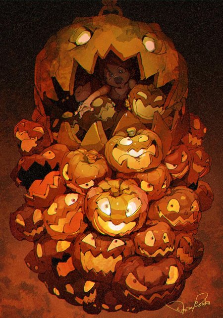 Тыква хэллоуин арт