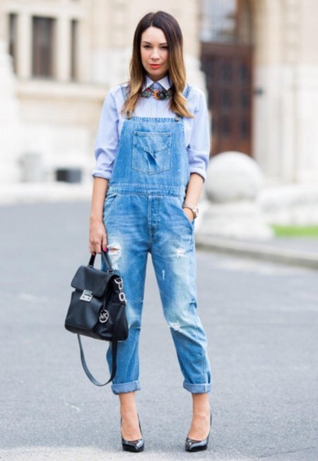 Комбинезон джинсовый женский