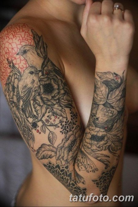 Тату рукава для девушек