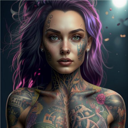 Красивая девушка с татуировками