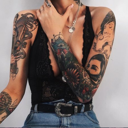 Тату для девушек рукав