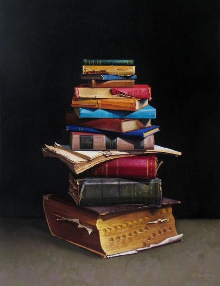 Книжный натюрморт в библиотеке