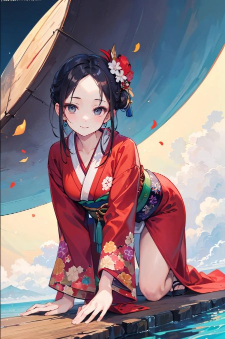 Девушка в кимоно