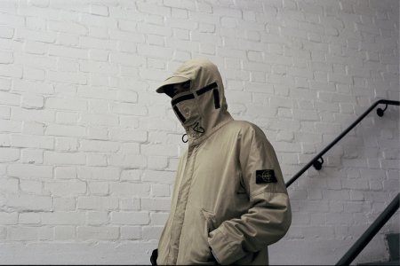 Stone island raso floccato riot mask jacket