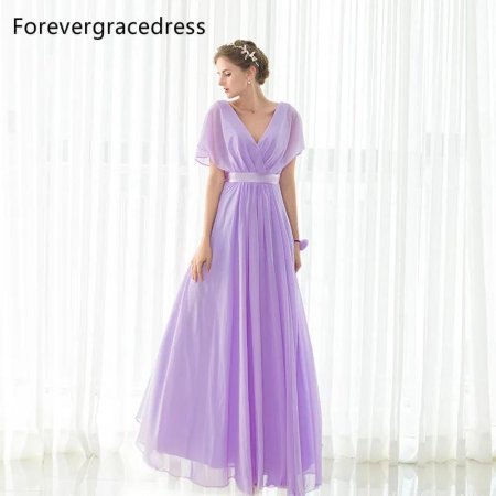 Шифоновое сиреневое платье