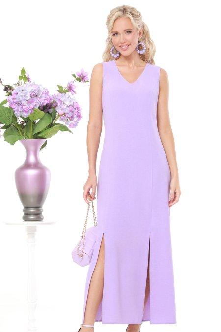 Сиреневое платье макси