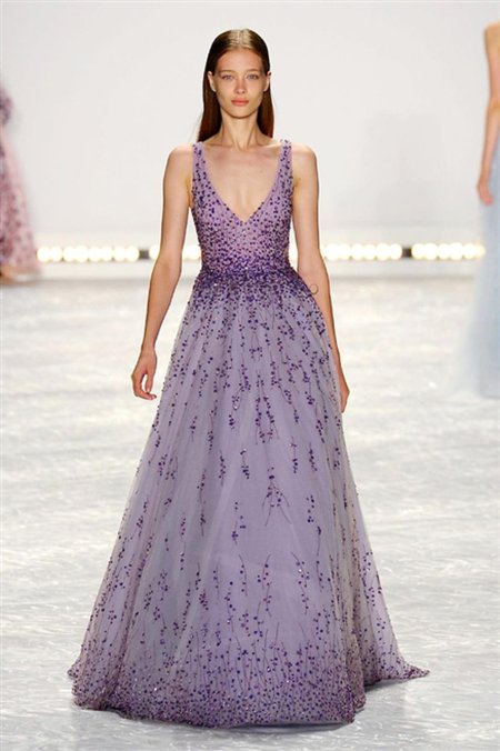 Сиреневое платье от кутюр